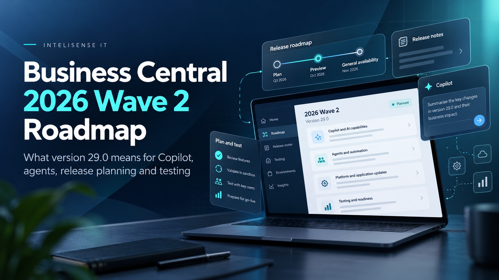A practical look at what Business Central 2026 Wave 2 means for Copilot, agents, release planning and testing.